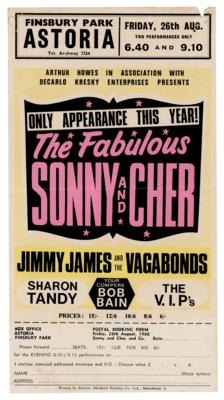 Lot #3220 Sonny and Cher 1966 Astoria Theatre (Finsbury Park) Handbill - Image 1