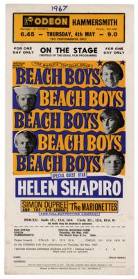 Lot #3183 Beach Boys 1967 Odeon Theatre (Hammersmith) Handbill