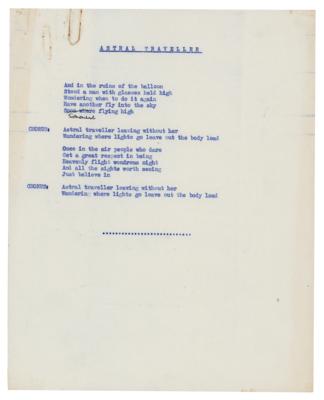 Lot #3253 Yes: Jon Anderson Handwritten Lyrics for 'Astral Traveller' - Image 2