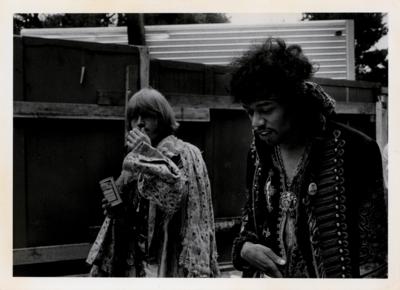 Lot #3061 Jimi Hendrix and Brian Jones Original Photograph