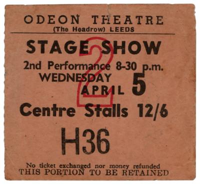 Lot #3055 Jimi Hendrix Experience 1967 Odeon Theatre (Leeds) Handbill and Concert Ticket Stub - Image 2
