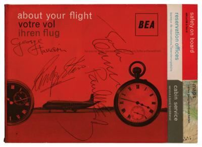 Lot #3003 Beatles Signed BEA In-Flight Booklet (February 1964)