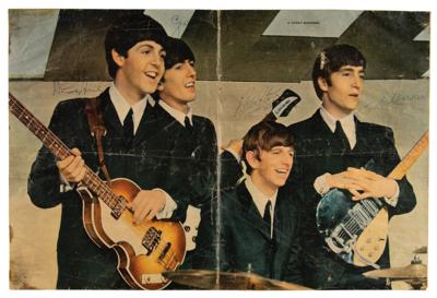 Lot #3004 Beatles Signed Magazine Poster (1963)