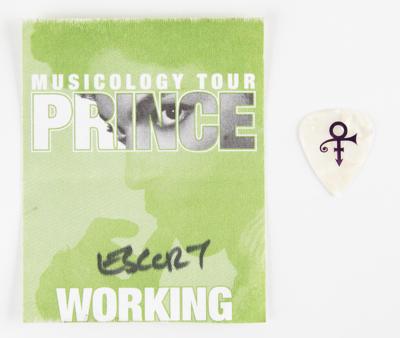 Lot #3551 Prince Stage-Used Guitar Pedal, Set List, and Pick - Image 5