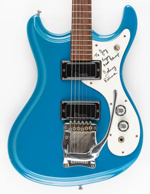 Lot #3434 Johnny Ramone's Signed and Rehearsal-Used Blue Mosrite Electric Guitar