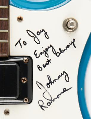 Lot #3434 Johnny Ramone's Signed and Rehearsal-Used Blue Mosrite Electric Guitar - Image 2