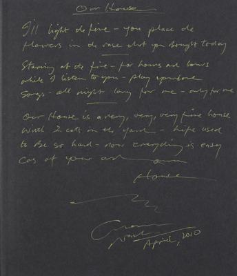 Lot #3249 Graham Nash Signed Book with Handwritten Lyrics to 'Our House' - Image 2