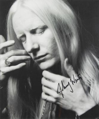 Lot #3329 Johnny Winter Signed Photograph - Image 1