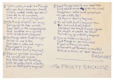 Lot #3009 John Lennon Handwritten Poem from 'A Spaniard in the Works'