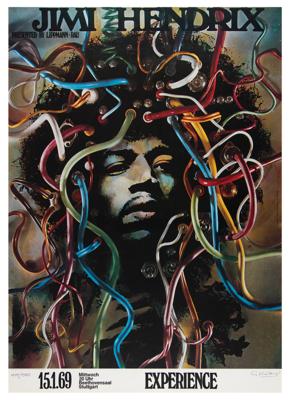 Lot #3058 Jimi Hendrix Experience Limited Edition Poster Signed by Gunther Kieser