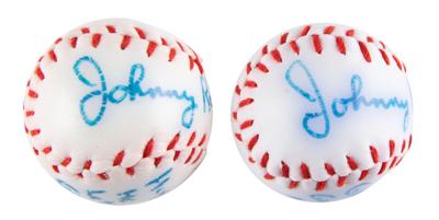 Lot #3406 Johnny Ramone Signed Mini Baseballs and Mini Bat - Image 2
