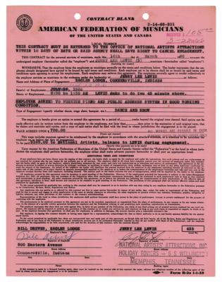 Lot #3157 Jerry Lee Lewis Document Signed