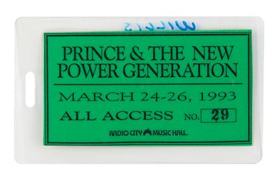 Lot #3629 Prince 1993 Radio City Music Hall/Grolier Mansion Pass and Invitation - Image 2