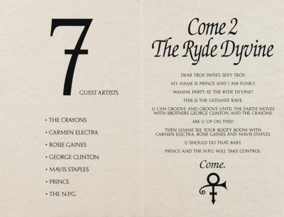Lot #3580 Prince: Paisley Park 'Ryde Dyvine' Invitation - Image 2