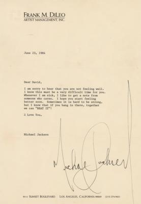Lot #3529 Michael Jackson Typed Letter Signed and 'Thriller Party' Glove Invitation