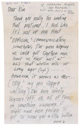 Lot #3098 Jerry Garcia Ultra-Rare Autograph Letter Signed with Sketch of Grateful Dead at Greek Theatre - Image 2