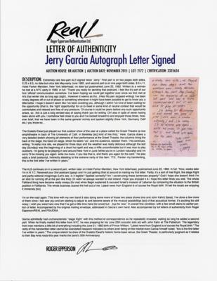 Lot #3098 Jerry Garcia Ultra-Rare Autograph Letter Signed with Sketch of Grateful Dead at Greek Theatre - Image 10
