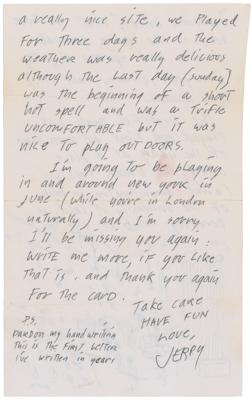 Lot #3098 Jerry Garcia Ultra-Rare Autograph Letter Signed with Sketch of Grateful Dead at Greek Theatre - Image 4