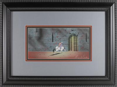 Lot #793 Eyvind Earle concept storyboard painting of Prince Phillip from Sleeping Beauty - Image 2