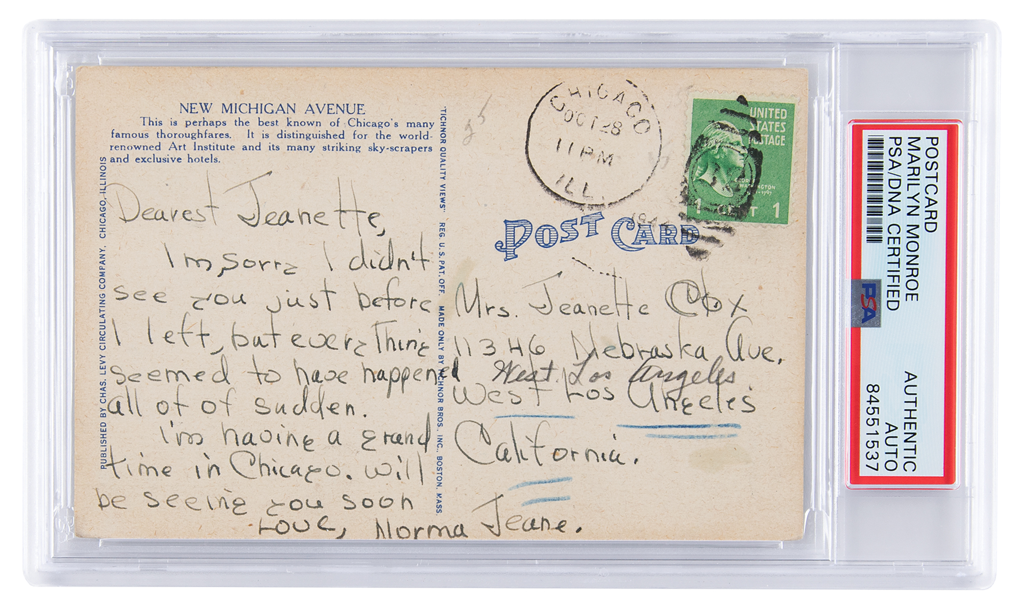 Marilyn Monroe Autograph Letter Signed (1944) as 