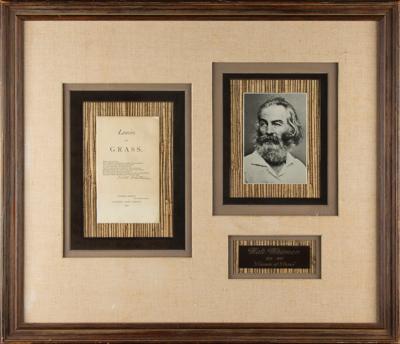 Lot #334 Walt Whitman Signed 'Leaves of Grass' Title Page - Image 1