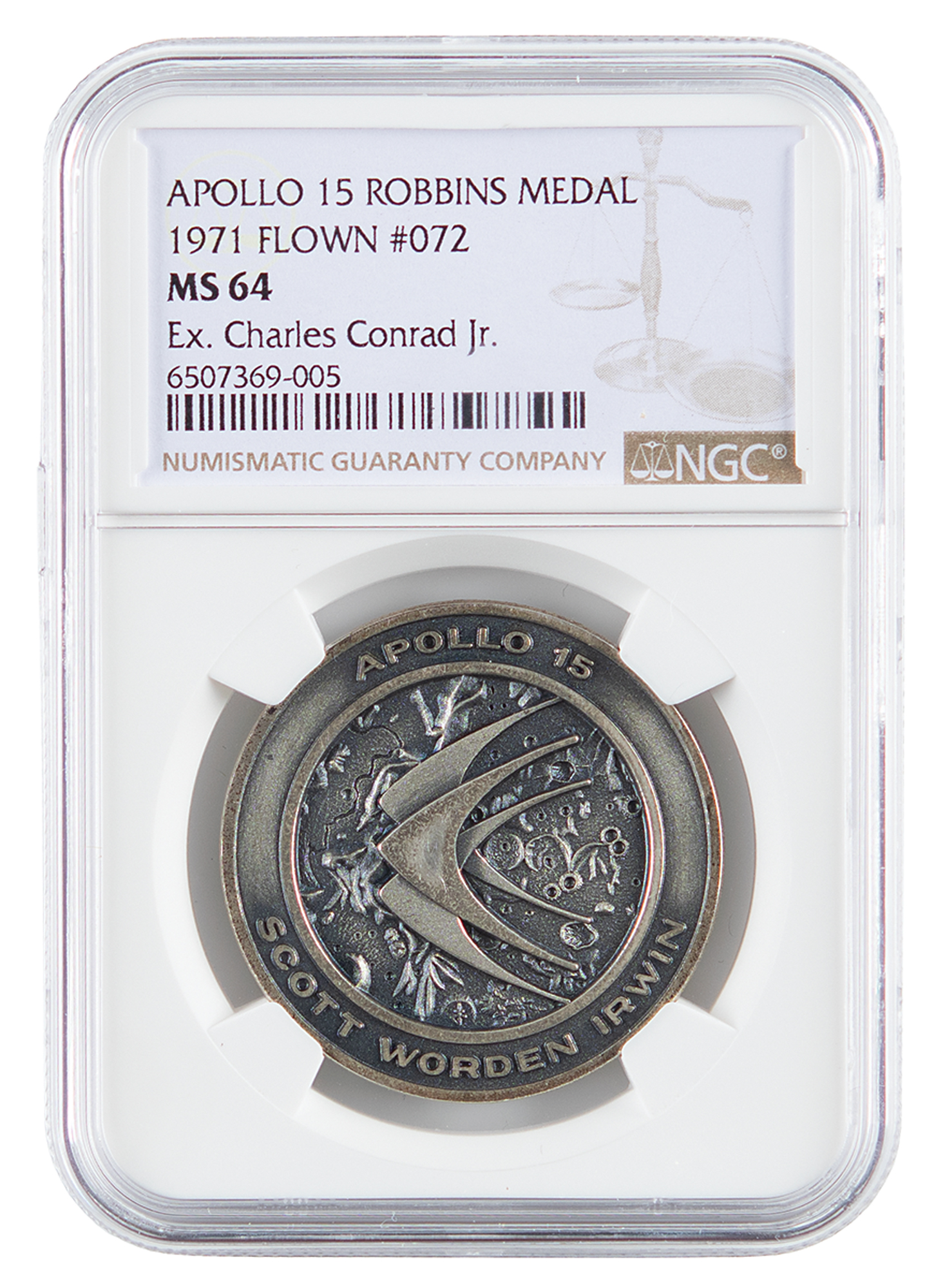 Charles Conrad's Apollo 15 Flown Robbins Medallion | RR Auction