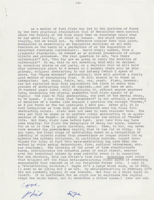 Lot #306 Philip K. Dick Typed Letter Signed
