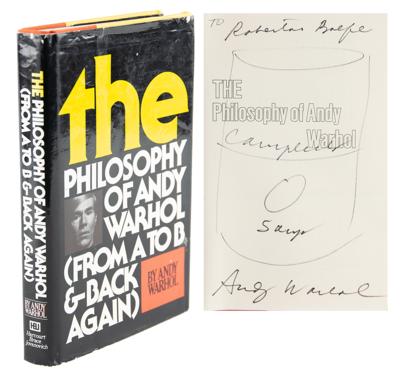Lot #280 Andy Warhol Signed Sketch in Book