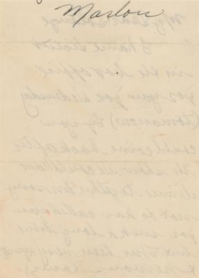 Lot #454 Marlon Brando Autograph Letter Signed to Solange Podell - Image 2