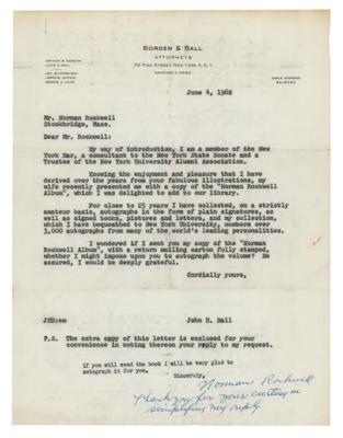 Lot #300 Norman Rockwell Typed Note Signed - Image 1
