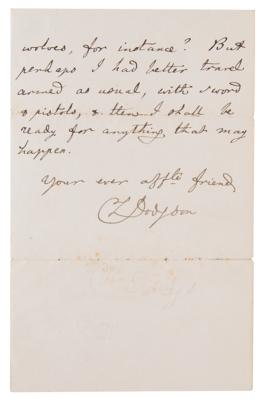 Lot #309 Charles L. Dodgson Autograph Letter Signed to Young Girl - Image 3