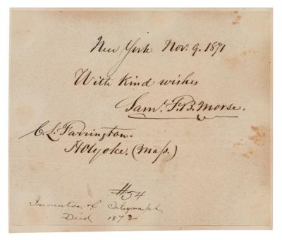 Lot #110 Samuel F. B. Morse Signature