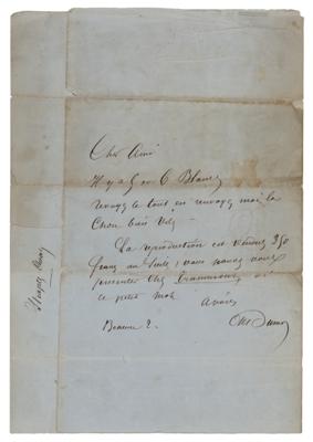 Lot #341 Alexandre Dumas, pere Autograph Letter