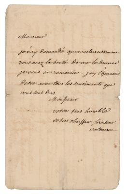 Lot #333 Voltaire Autograph Letter Signed
