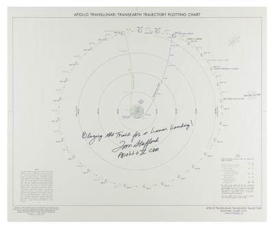 Lot #222 Tom Stafford Signed Apollo 10 Translunar/Transearth Trajectory Plotting Chart