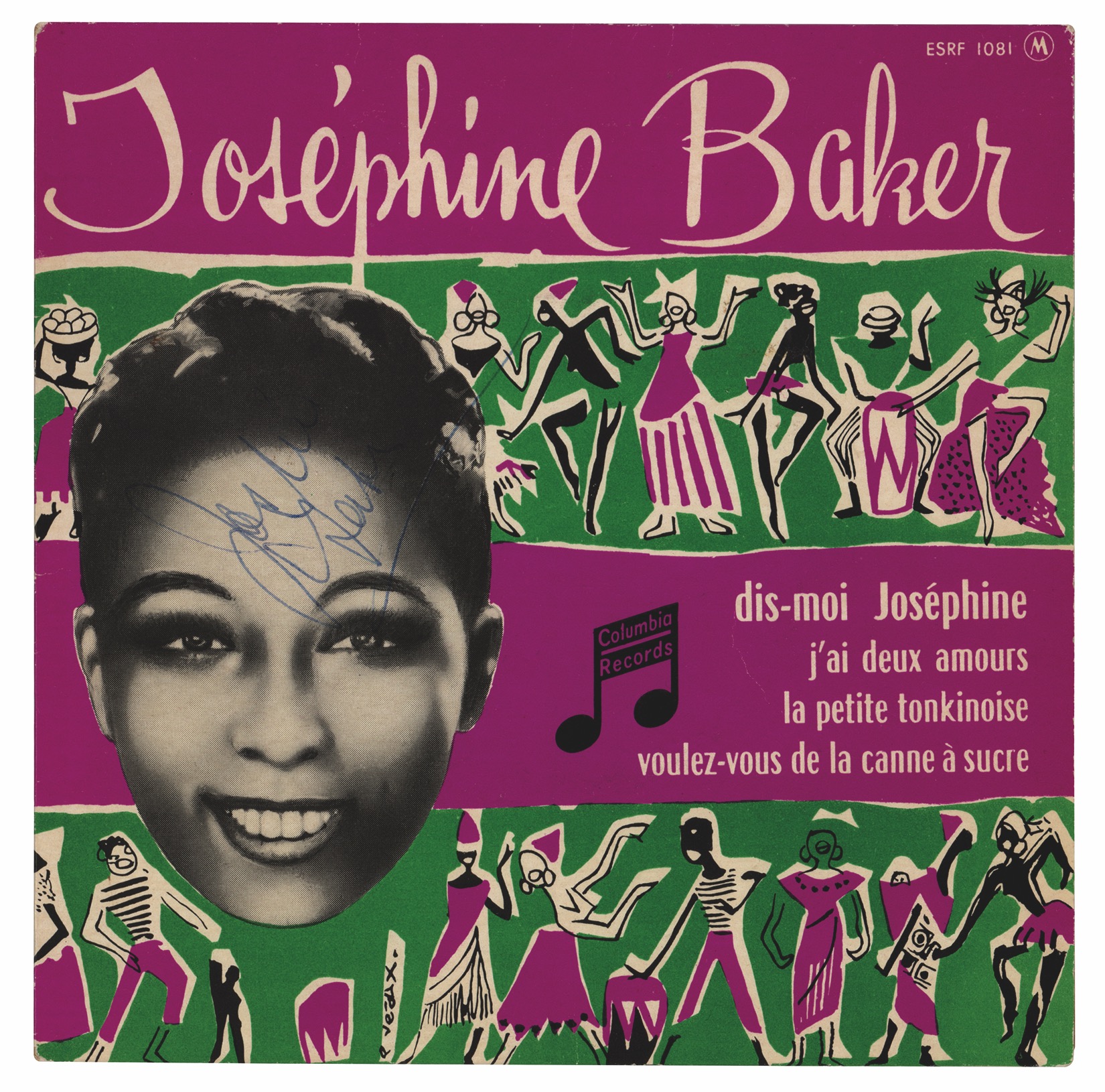 Lot #490 Josephine Baker Signed 45 RPM Record - Image 1