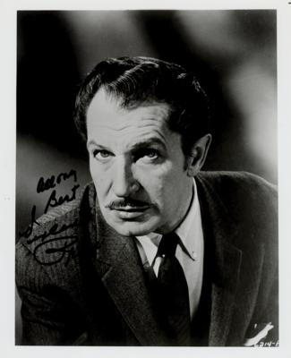 Lot #599 Vincent Price Signed Photograph - Image 1