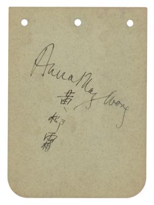 Lot #633 Anna May Wong Signature - Image 1