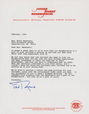 Lot #603 Fred Rogers Typed Letter Signed