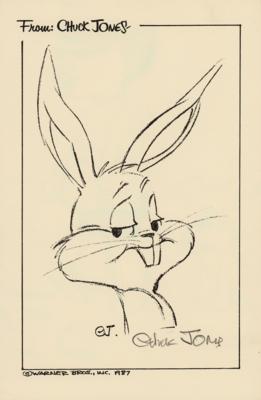 Lot #889 Chuck Jones Signed Print of Bugs Bunny