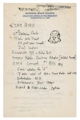 Lot #223 Buzz Aldrin Handwritten Notes