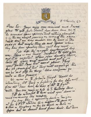 Lot #329 John Steinbeck (4) Autograph Letters Signed on Vietnam War - Image 7
