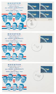 Lot #217 Mercury Seven (7) Signed Stamp Blocks - Image 2