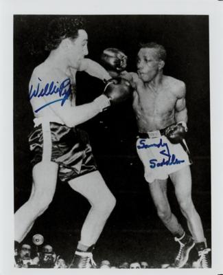 Lot #665 Willie Pep and Sandy Saddler Signed Photograph - Image 1