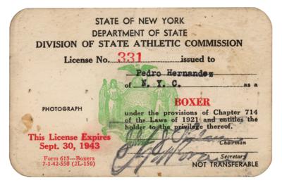 Lot #643 Boxers (6) Vintage State License Cards