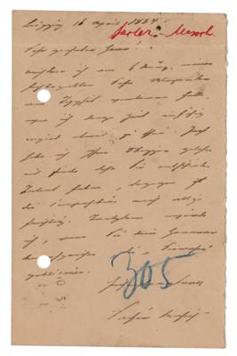 Lot #357 Leopold von Sacher-Masoch Autograph Letter Signed - Image 1