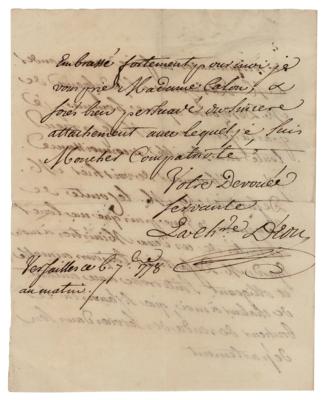 Lot #79 Chevalier d'Eon Autograph Letter Signed - Image 4
