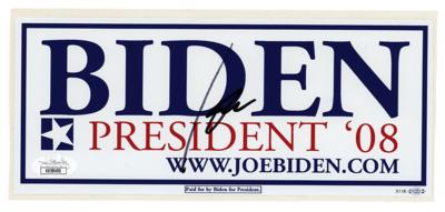 Lot #27 Joe Biden Signed Bumper Sticker