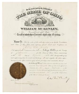 Lot #54 William McKinley Document Signed as Governor - Image 1