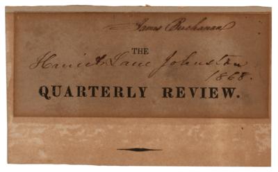 Lot #28 James Buchanan and Harriet Lane Johnston Signatures